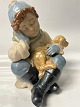 Figurine, Sitting boy with dog, Spain vintageNADAL Spanish porcelain figurineHeight 23.5 ...