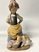Lladro, Large Spanish figurine: Girl with dog.Height 24.5 cm.Perfect condition.
