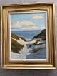 Finn Dannerfjord (født 1941):Strandparti, Østkysten SkagenOlie på lærred.Sign.: Finn ...