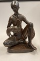 Royal Copenhagen Figurine Stoneware Johannes Hedegaard No 20885. Boy with cockerel. Measures ...