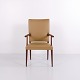 Mahogany armchair in light leather designed by Jacob Kjær in the 1950s. Danish furniture design ...