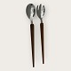Salad set in steel and wood from the 1960s. Brand: Stainless Denmark. length approx. 28 cm. ...