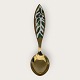 A. Michelsen, Christmas spoon, Snowman in pine tree, Gold-plated Sterling silver, 16cm long, ...
