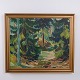 Oil painting on canvas depicting a forest landscape. The painting is signed, was created around ...