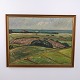 Oil painting on canvas depicting a landscape with fields and farmhouses. The painting was ...
