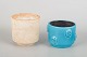 Pair of vases and flower pots by Aldo Londi for Bitossi.Pair of decorative ceramic objects ...