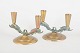 Tinos Denmark, pair of bronze candlesticks with dolphins.Pair of decorative heavy-quality ...