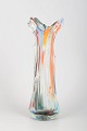 Murano, art glass vase.Sculptural vase in clear glass with an organic, flowing form and ...