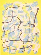 Robert Jacobsen, “Sjælebilleder”, screenprint, listed Danish artist.Abstract composition ...