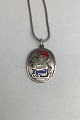 Frantz Hingelberg Sterling Silver Pendant Henry Heerup 1989 (Self portrait) Measures Pendant 2.5 ...