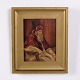 Painting on a wooden panel depicting a pope. The artwork is presented in a decorative gilt frame ...