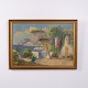 Painting on canvas depicting a southern coastal scene. The artwork is presented in a decorative ...