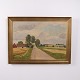 Painting on canvas with a classic landscape motif. The artwork is presented in a decorative gilt ...