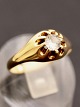14 carat gold ring size 58 with zircon stamped PC 585 for goldsmith P Christensen Copenhagen ...