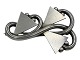 Georg Jensen sølvArt Deco broche med geometrisk design