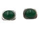 Bent Knudsen sterling silver, pair of large cufflinks with large green agate stones from around ...