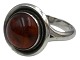 Niels Erik From sterling silver, ring with amber.Stamped "N.E. FROM 925S STERLING". N.E. ...