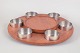 Stelton, "lazy Susan" fondue serving tray.Circular rotating serving tray in teak with six ...