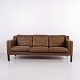 Three-seater sofa manufactured by Stouby in the 1960s. The sofa is upholstered in brown leather ...