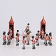 Collection of Lineol toy figures depicting soldiers of the Royal Danish Guard wearing bearskin ...