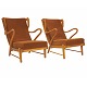 A pair of armchairs designed by Otto Færge and produced circa 1939–45. Oak frameNewly ...