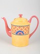 Laure Japy, coffee pot.Porcelain coffee pot with lid. Decorated with a yellow glaze and a ...