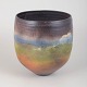 European studio ceramicist, unique stoneware vase.Hand-thrown unique stoneware vase with a ...