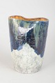 European studio ceramicist, unique stoneware vase.Unique hand-thrown stoneware vase with an ...