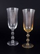 Simon Gate for Orrefors, set of two Salut champagne glasses.Elegant champagne glasses in ...
