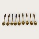 Meka Christmas tea spoons, 9 pcs, From years: 1969, 1971, 1972, 1974, 1978, 1979, 1981, 1982, ...