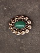 830 silver brooch 2.8 x 3.2 cm. with green stone item no. 643718