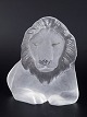 Mats Jonasson for Royal Krona, lion art glass sculpture.Signed art glass sculpture in solid ...