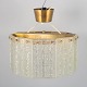 Carl Fagerlund for Orrefors, ceiling pendant.Hexagonal ceiling pendant with heavy textured ...