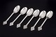 Evald Nielsen, set of six dessert spoons.Set of six hand-hammered dessert spoons in 830 ...