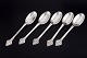 Evald Nielsen, set of five dinner spoons.Set of five large hand-hammered dinner spoons in ...