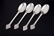 Evald Nielsen, set of four large dinner spoons.Set of four hand-hammered 830 silver dinner ...