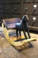 Swedish 19th century rocking horse in wood and fine original color. L: 86cm. H: 48cm. W: 32cm.