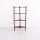 Antique corner whatnot / étagère made of wood with four shelves and decorative turned columns. ...