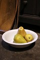 Old cream-colored faience bowl with pearl rim from "Copenhagen Faience Factory - Denmark" with a ...