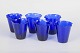 Set of six Swedish cobalt blue drinking glasses.