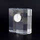 Olle Alberius for Orrefors, desk clock.Solid crystal glass desk clock with an integrated ...