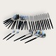 Raadvad, 33-piece steel cutlery with black plastic handles, 12 knives, 9 spoons, 7 forks, salad ...