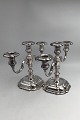 Hugo Grün Silver three branch Candelabra (2)Measures H 19.5 cm (7.67 inch) 27 cm x 11 cm ...