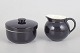 Aluminia, sugar bowl and creamer.Set comprising a lidded sugar bowl and creamer by Aluminia ...