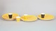 Aluminia, set of four breakfast plates incl. four egg cups.Rare set by Aluminia in the ...