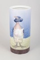 Bing & Grøndahl, unique vase.Unique cylindrical porcelain vase with hand-painted figurative ...