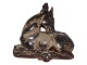Large Royal Copenhagen stoneware figurineDeer by artist Knud Kyhn