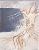 Nis Schmidt, "Ved tavle", mixed media on paper, listed ...