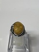Ring in sterling silver with amber.Size. 61.Stamped PC 925S.Nice and well-maintained ...