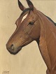 Knud Edsberg (1911-2003), Oil painting on canvas, signed Edsberg, Horse head, Dimensions with ...